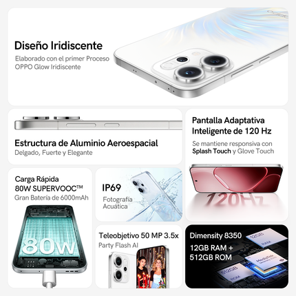 OPPO Reno14 F 5G Azul – 256GB de almacenamiento + 12GB de RAM con Enco Buds3 incluidos